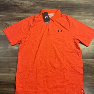 Under Armour Mens Golf Playoff Polo Shirt Orange  LARGE - Picture 1 of 7