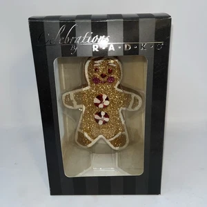 Christopher Radko Pan de Jengibre Hombre Galleta Menta Adorno de Navidad Nuevo en Caja 5” - Imagen 1 de 10