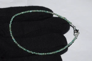 Chrysoprase Gemstone 2 mm Round Beads 925 Sterling Silver 6" String Bracelets - Picture 1 of 14