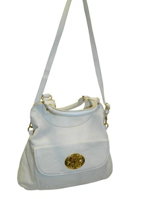 Bolso de Hombro Emma Fox Y2k Cuero Blanco Tono Dorado Herrajes y Correa Desmontable Foto 1 de 4