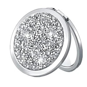 Magnifying Silver Compact Mirror - Mix Diamond Mirrors 1x/2x Magnification Tr... - Picture 1 of 6