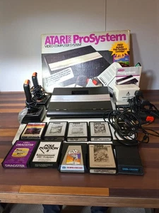 Atari 7800 Console Boxed MATCHING SERIALS Power Tested 11 Games Food Fight Lot - Picture 1 of 17