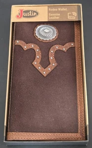 Justin Genuine Leather Men's Rodeo Wallet 24010767W3 RFID (New in Box) - Picture 1 of 4