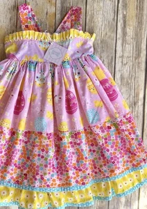 Beautiful Ruffled Easter Themed Dress By Jelly The Pug Size 10 - Picture 1 of 4
