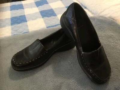  Mocasines/zapatos sin cordones Rockport de cuero negro para mujer talla 7M Foto 1 de 4