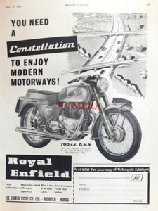 ROYAL ENFIELD 700cc 'Constellation' Original 1961 Motor Cycle Advert : 669/78 - Picture 1 of 1