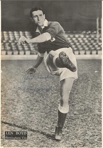 LEN BOYD BIRMINGHAM CITY 1948-1956 EX PLYMOUTH ARGYLE RARE ORIGINAL AUTOGRAPHED - Picture 1 of 3