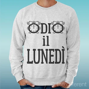 Felpa Uomo Grigio Odio Il Lunedi Sveglia Senza Voglia Idea Regalo - Picture 1 of 1