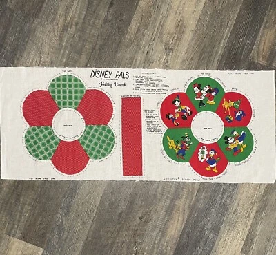 Painel de tecido de algodão vintage Disney Pals coroa de férias Aneritex Walt Disney - Imagem 1 de 3
