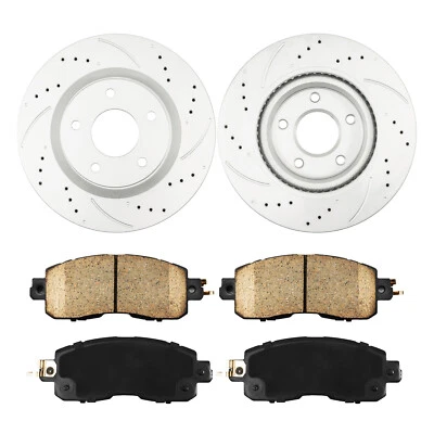 Rotor perforado y pastillas de freno delanteras para Nissan Altima 2014 2015 2016 2017 2018 2019 Foto 1 de 4