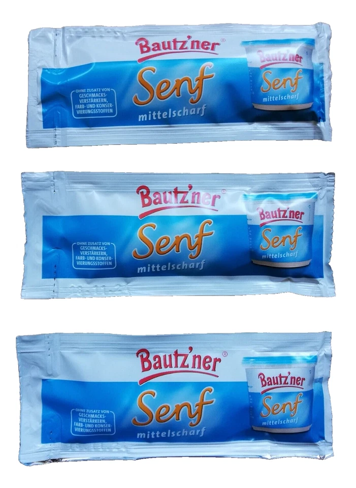 (25,80€/1L) Bautzner Senf mittelscharf  25 x 10 ml Portionsbeutel - Bild 1 von 1