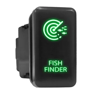 FISH FINDER - LED Push Button Replacement for TOYOTA (1.54 x 0.83 in) Green - Picture 1 of 3