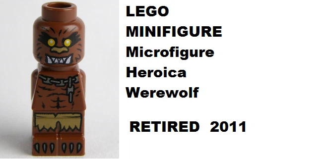 LEGO Minifigura Microfigura Heroica Hombre Lobo Monstruo Hombre Pequeña Estatua Foto 1 de 1