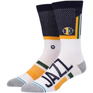 Stance Adult Navy Blue Crew Cotton NBA Utah Jazz Shortcut 2 Casual Socks L 9-13 - Picture 1 of 1