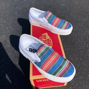 Mexican Blanket Design on Slip On Vans for Men and Women Unisex Shoes - Picture 1 of 4