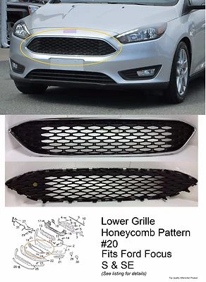 FRONT UPPER CENTER GRILLE FOR FITS 2015 16 17 FORD FOCUS S SE F1EZ-8200A B  Foto 1 de 3