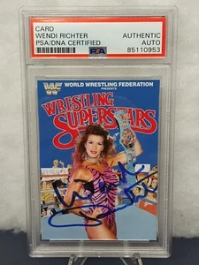 Wendi Richter WWE WWF signed Autogramm Auto LJN Wrestling Superstars Karte PSA - Bild 1 von 4