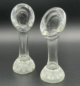 Art Glass Clear Bud Vases with Controlled Round Bubbles & Teardrop Bubbles - Picture 1 of 7