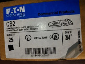 25 Eaton Crouse Hinds CB2 3/4" Clampback / Spacer (25 PCS) for Ele - New In Box - Picture 1 of 3