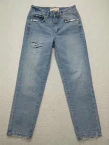 Garage Clothing Denim Mom Jeans Size 0 High Rise Light Wash Jeans Distressed - Picture 1 of 9
