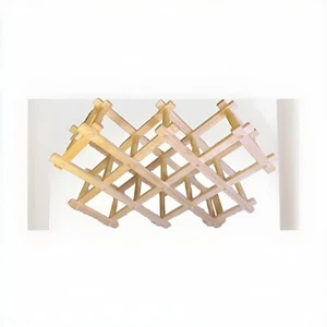 Vtg 1995 Accordian Wine Rack The Cellar Folding Wooden Light Tan Never Used Thai - Picture 1 of 7