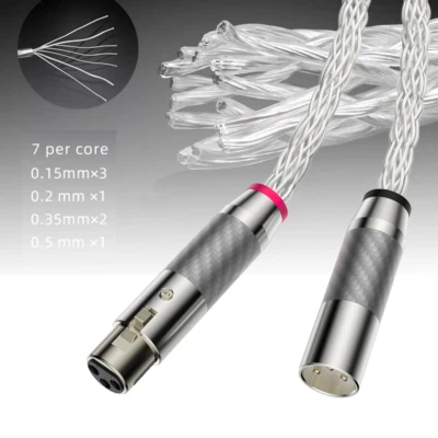 1pair 8AG OCC Silver Plated Interconnect Audio Cable HIFI Balanced XLR Cable - Image 1 of 4