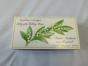 Crabtree & Evelyn Lily of the Valley Bath Soap 3 / 3.5oz Bars Box Set - Picture 1 of 11