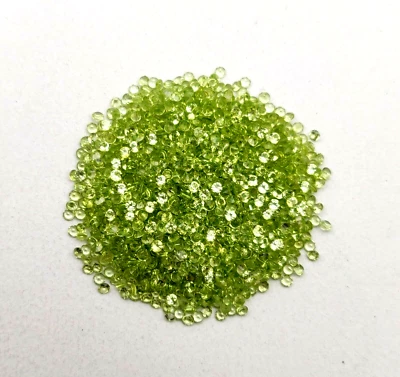 Natural Peridot Round Cut Loose Gemstone Wholesale Lot 100 Pcs 2 MM  - Image 1 of 4