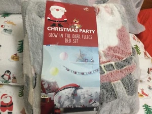 New Next Christmas Party Glow In The Dark Fleece Single Bed as - Picture 1 of 4