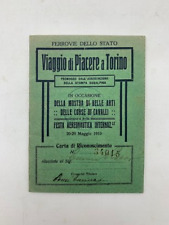 Ferrovie dello Stato. Viaggio di piacere a Torino, 1910 con biglietti sconto
