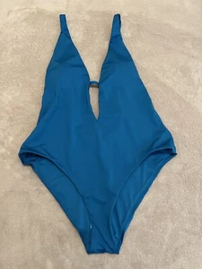 Victoria's Secret V-Plunge Strappy Racerback One Piece Swimsuit in Teal L - Picture 1 of 9