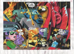 BATMAN DETECTIVE COMICS 677 OG PRODUCTION ART COA SIGNED ADRIENNE ROY PG 2 & 3 - Picture 1 of 5