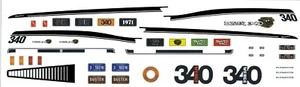 1970-71 Plymouth Duster 340 1/18th Waterslide Calcomanías - Imagen 1 de 1
