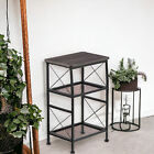 Black Side Table Small Living Room Tables Space Saving Bedside Table Shelf Home