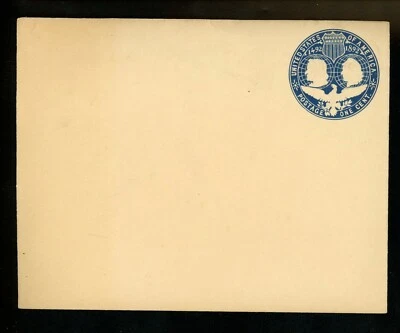 US Postal Stationery U348 Mint Envelope Entire 1c Blue on White Columbus Die 2 - Image 1 of 2