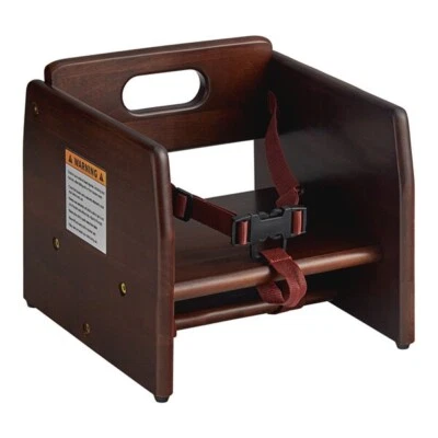 Restaurant Children Booster Seat in Dark Brown Wood Finish - For Commercial Use — 第 1/4 张图片