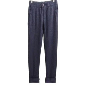 Emporio Armani Stretch Pants Woman's Size:44 US 8 Casual Navy Blue Wool Italy - Picture 1 of 9