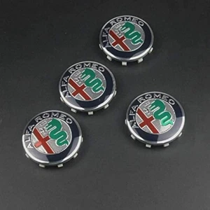 4 Tappi Coprimozzo ALFA ROMEO GREY Giulietta 159 146 147 Brera Fregi CERCHI 60mm - Foto 1 di 3