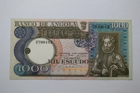 BANKNOTE ANGOLA 1000 ESCUDOS 1973 UNC B20 BK719 Cover