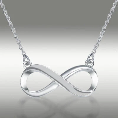 Infinity Pendant Necklace Genuine S925 Sterling Silver & 16+2 Inches Chain Gift - Image 1 of 4
