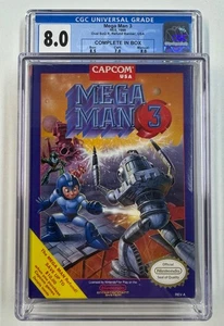 Mega Man 3 CGC 8.0 NES Nintendo CIB Complete In Box 1990 - Picture 1 of 2