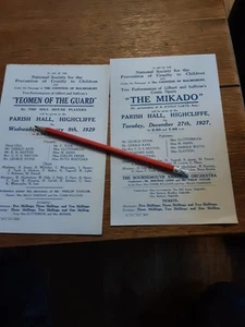2 X 1920s FLYERS GILBERT AND SULLIVAN'S COMIC OPERAS THE MIKADO & YEOMAN GUARD - Picture 1 of 2