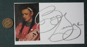 Culture Club lead singer Boy George signed autographed photocard VERY UNCOMMON - - Picture 1 of 1