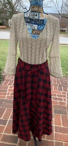 Talbots Red Plaid Midi A-Line Skirt/ Size 4!!! NEW!!! - Picture 1 of 12