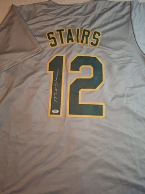 Matt Stairs Oakland Athletics A's Signed Jersey XL PSA Autograph Phillies - Image 1 of 3
