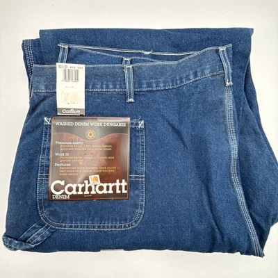 Carhartt Washed Denim Work Dungaree Pants Jeans Mens 50X30 B13 DST NWT NOS - Image 1 of 4