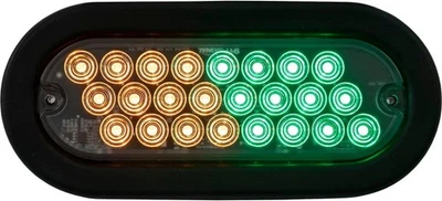 Buyers Products SL70AG 6 Inch Quad Flash Oval Recessed Strobe Light, Amber/Green - Image 1 of 4