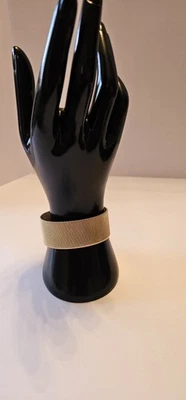 Brazalete Acanalado Vermeil Oro Plata 925 Bonito Peso Pesado Espalda Abierta Foto 1 de 4