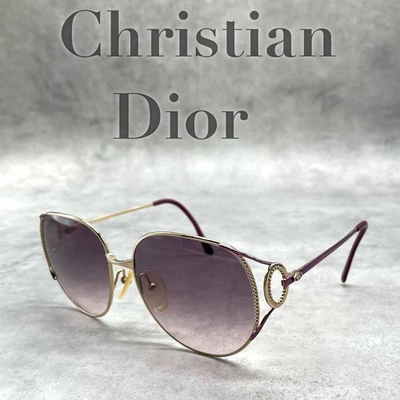 罕见 Christian Dior 复古太阳镜 CD 标志紫色金色渐变 Y2K — 第 1/4 张图片