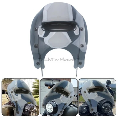 Smoke Windshield Vented Windscreen + Mounting Hardware Kit For Harley Road King - Image 1 of 4